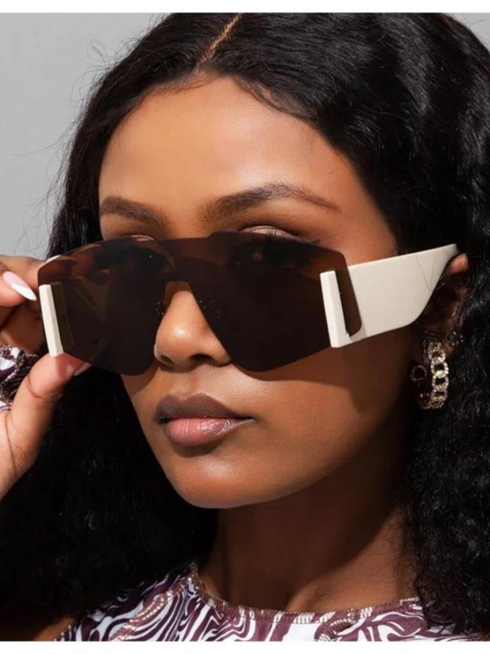 Retro One-Piece Big Frame Sunglasses